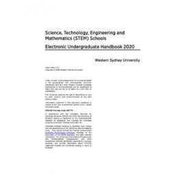 Undergraduate Handbook - Science, Technology, Engineering and Mathematics Schools [Western Sydney University] - 2020