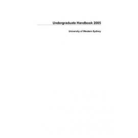 Undergraduate Handbook - University of Western Sydney (UWS) - 2005