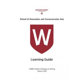 Learning Guide - Analytical Reading and Writing (100846) - Autumn 2019