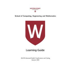Learning Guide - Advanced Health Classifications and Coding (301178) (Evening) - Autumn 2019
