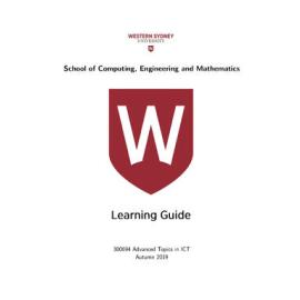 Learning Guide - Advanced Topics in ICT (300694) - Autumn 2019