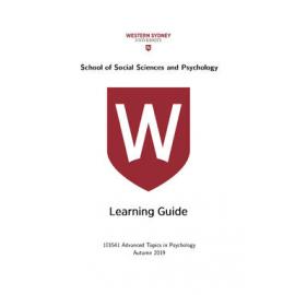 Learning Guide - Advanced Topics in Psychology (101541) - Autumn 2019