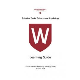 Learning Guide - Abnormal Psychology (online) (Online) (102538) - Autumn 2019