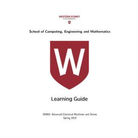Learning Guide - Advanced Electrical Machines and Drives (300601) - Spring 2019