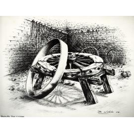 Sketch of Blacksmith Shop, by Brian Webb, staff member [Hawkesbury Agricultural College (HAC)] - Print 1 of 2