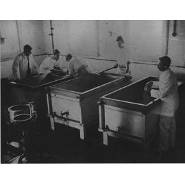Dairy Factory (interior) - Students making cheese under supervision [Hawkesbury Agricultural College (HAC)]