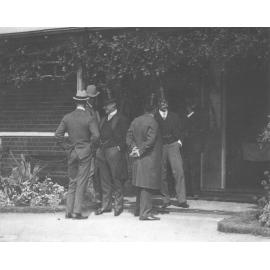 Main Administration Building - Visitors near the entrance [Hawkesbury Agricultural College (HAC)]