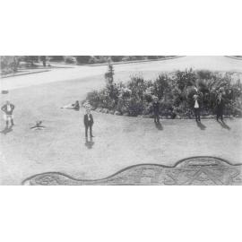 Postcard - Students standing on the Fairy Circle (Print 2 of 2) [Hawkesbury Agricultural College (HAC)]