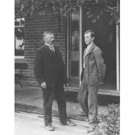 Principal Potts standing with a student (unidentified) [Hawkesbury Agricultural College (HAC)]