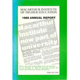 Annual Report - Macarthur Institute of Higher Education (MIHE) - 1989