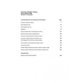 Annual Report - University of Western Sydney (UWS) - 2006 (Vol. 2, Part A)