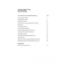Annual Report - University of Western Sydney (UWS) - 2008 (Vol. 2, Part A)