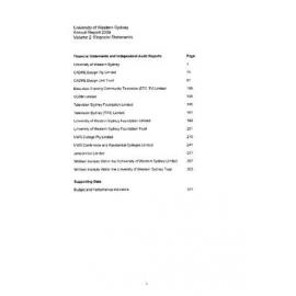 Annual Report - University of Western Sydney (UWS) - 2009 (Vol. 2)