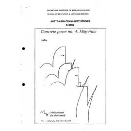 Unit Outline - Australian Community Studies (A1039G) - Autumn 1989