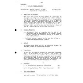 Unit Outline - Applied Studies - Research (A5016G) - Spring 1989