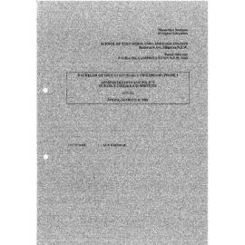 Unit Outline - Administration & Policy in Early Childhood Services (A7512G) - Spring 1989