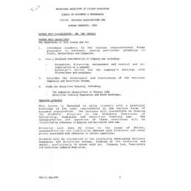 Unit Outline - Business Associations Law (D3014G) - Autumn 1989