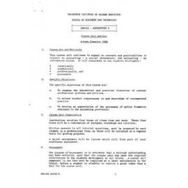Unit Outline - Accounting 5 (D4001G) - Autumn 1989