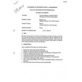 SBIA16 Biology 1.4A - Subject Outline - Spring 1994(2)