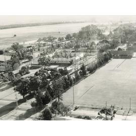 Aerial photograph - From above new Library looking towards Stable Square [Hawkesbury Agricultural College (HAC)]