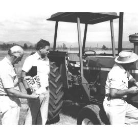 Leasing of John Deere 1640 & 2140 tractors to the College (08 of 12) - Chris Vaughan-Roberts (centre) and John Paterson (right) [Hawkesbury Agricultural College (HAC)]