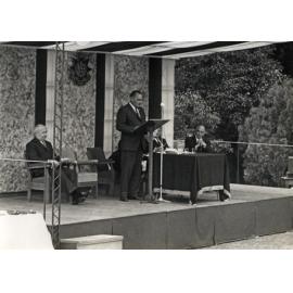 Diploma Day, 1968 - Dignitaries on stage (Print 1 of 3) [Hawkesbury Agricultural College (HAC)]