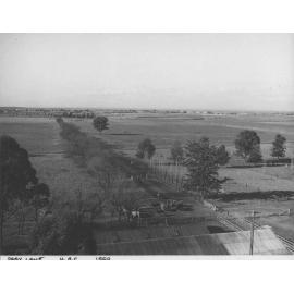 View from the top of the Harvestore at the Dairy looking east along Dairy Lane [Hawkesbury Agricultural College (HAC)]