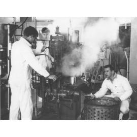 Cannery: Students at work (lots of steam) [Hawkesbury Agricultural College (HAC)]