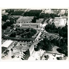 Aerial photograph - Main College buildings from East - new Basketball Gymnasium under construction [Hawkesbury Agricultural College (HAC)] - Print 1 of 2