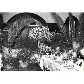 Diploma Day, 1968 - Dining Hall (print 5 of 5) - Table decorated ready for lunch [Hawkesbury Agricultural College (HAC)]