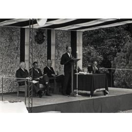 Diploma Day, 1968 - Dignitaries on stage (Print 2 of 3) [Hawkesbury Agricultural College (HAC)]