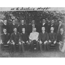 Teaching Staff - Principal Potts seated centre [Hawkesbury Agricultural College (HAC)]
