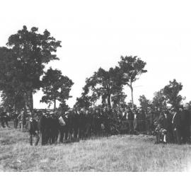 Field Day, 1911 - Visitors crowded around a horse-drawn plough [Hawkesbury Agricultural College (HAC)]