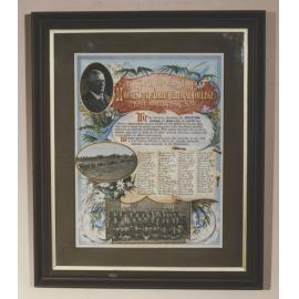 Winter School for farmers - Framed, signed certificate, 1909 (print 1 of 2) - uncropped version [Hawkesbury Agricultural College (HAC)]