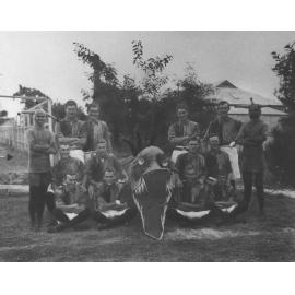 Empire Day - Students dressed up - The catalhopper team out of their catalhopper suit [Hawkesbury Agricultural College (HAC)]