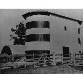 Twin silos with underground silo in background [Hawkesbury Agricultural College (HAC)]