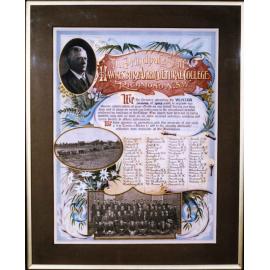 Winter School for Farmers, 1909 - Framed, signed certificate (Print 2 of 2) - cropped version [Hawkesbury Agricultural College (HAC)]