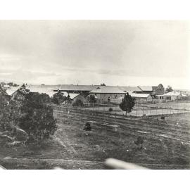 Early scene from Stable Square over tennis courts and gymnasium towards main buildings [Hawkesbury Agricultural College (HAC)] - Print 1 of 2 - Uncropped