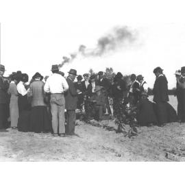 Winter School for Farmers, June 1916 - student farmers watching a demonstration in the orchard [Hawkesbury Agricultural College (HAC)]