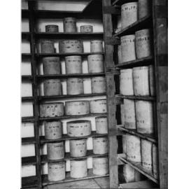 Cheeses packed on shelves to cure [Hawkesbury Agricultural College (HAC)]