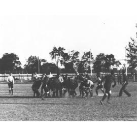 Football (Rugby Union) match in progress [Hawkesbury Agricultural College (HAC)]