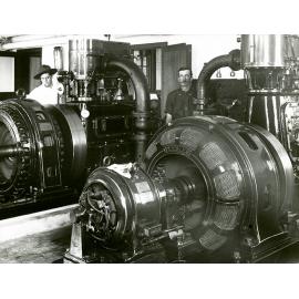Powerhouse machinery - Two large 'Peebles' generators [Hawkesbury Agricultural College (HAC)]
