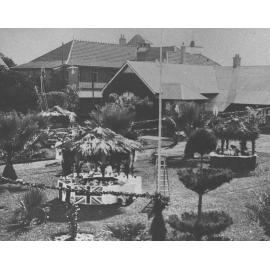 Quadrangle - Fete Day with stalls set up on grass behind Administration Building [Hawkesbury Agricultural College (HAC)]