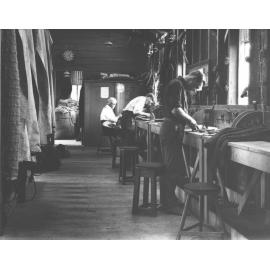 Saddlery Shop (interior) - Students at work [Hawkesbury Agricultural College (HAC)]