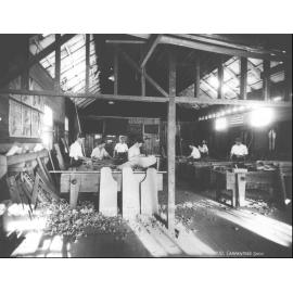 Carpenter's Shop (interior) - Students working at benches [Hawkesbury Agricultural College (HAC)]