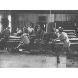 Carpenter's Shop (interior) - Students working under instruction [Hawkesbury Agricultural College (HAC)]