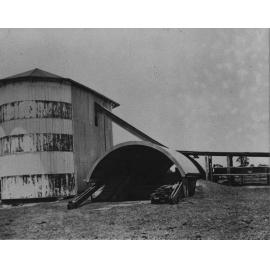 Twin silos with underground silo in foreground [Hawkesbury Agricultural College (HAC)]