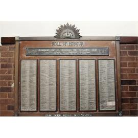 Roll of Honour - Memorial Hall (print 1 of 2) [Hawkesbury Agricultural College (HAC)]