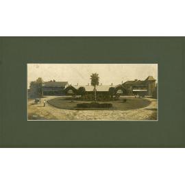 Framed photograph of front view of Hawkesbury Agricultural College (Old Administration Building with Fairy Circle in foreground) Circa 1917.