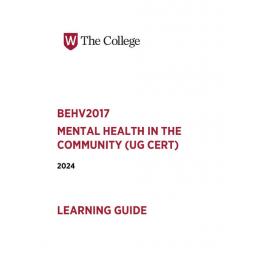 Learning Guide -  Mental Health in the Community (BEHV2017) - Block B 2024